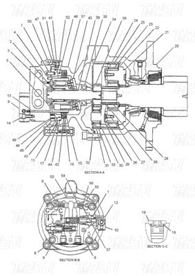 カタログ カスタム カラー 掘削機 スイングドライブ 減速機 312-6319 E308D