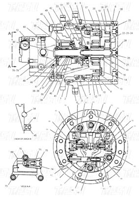 194-6469 インストールカタログE303でボルトを搭載した最適化された最終駆動減速器