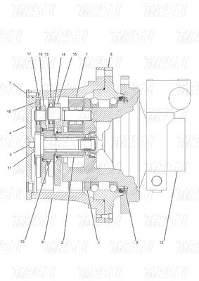 カタログ 128-1827 スチールキャタピラー 掘削機 最終駆動モーター E312A