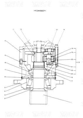 YR32W00002F1 ボルト 掘削機のスイングドライブ 鉱山とエネルギーのための惑星減速器 SK60-5 カタログ