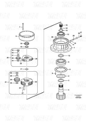 機械修理工場用 スチール スイング プラネタリ ギア 減速器 カタログ VOE14566202 EC240B