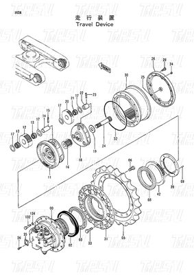 鉄鋼惑星式減速機 EX120-2 エグババター トラベルモーター カタログ 9091652 9116399 9116400 9116401