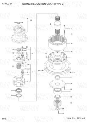 31Q9-19140 R330-9 エグババター スイングドライブ カタログギアボックス 水力モーター