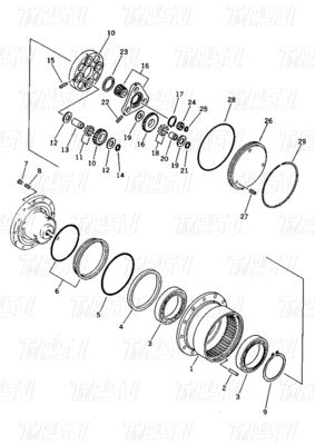 20N-60-41205 20N-60-31200 PC15-1 エグババター上のボルト 惑星式減速器付き最終駆動