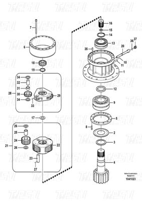 エネルギー鉱業 VOE14569767 VOE14724044 EC290B 適合するブランドやモデルの掘削機スイングドライブカタログ