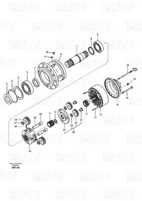 木製の箱の包装 VOE14619955 VOE14630401 EC360B 掘削機 スイングドライブ カタログ 黒色