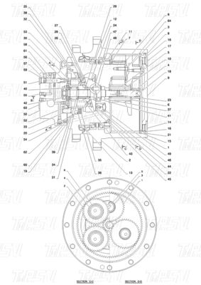 モデルによって異なります PY53D00004F1 SK55 掘削機移動ドライブカタログ
