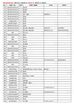 機械修理工房 YN15V00037F2 SK210-8掘削機 旅行 Drvie カタログ 輸送用部品 包装 木製箱