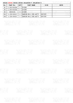 K1003134 DX300 掘削機 移動駆動 カタログ ボルト 惑星式減速器付き 鉄筋組成物