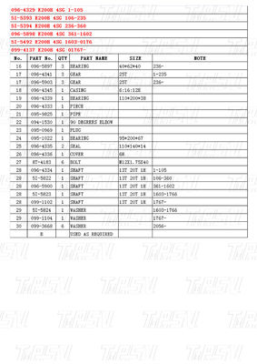 オーダーメイド黒鋼 096-4329 5I-5393 5I-5394 096-5898 5I-5492 099-4137 E200B 掘削機 スイングドライブ カタログ修理ショップ
