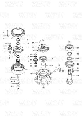 099-3553 E200B エグババター スウィングドライブ スウィングモーター 水力移動システム用部品 カタログ