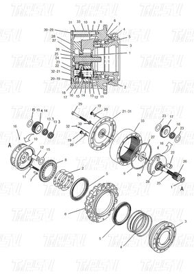 経済的な鋼 114-1484 E320B 掘削機 移動ドライブ カタログ エネルギー/鉱山のためのモータードライブ