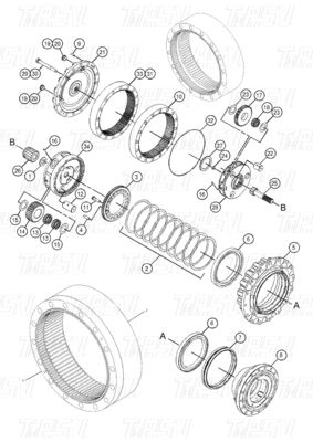 OEM 鉄鋼 227-6949 296-6299 353-0611 523-0574 353-0615 E320D 掘削機 移動ドライブ カタログ ギアボックス 組立