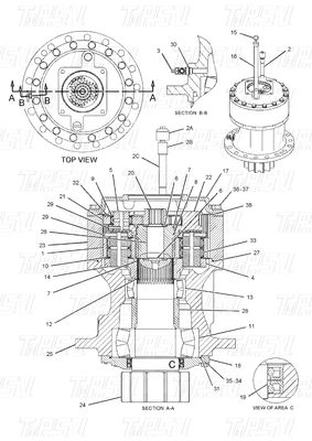 ブラック 191-2693 E325C 掘削機 スイングドライブ カタログ ストック内のボルト 液圧スイングドライブ