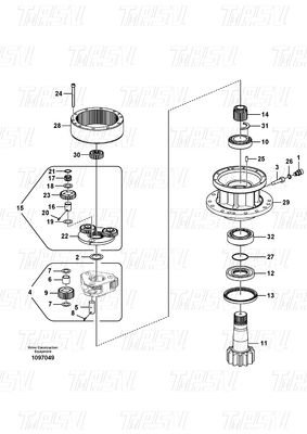 Good price EC140B ボルボ カタログの掘削機 惑星式スイング減速機 VOE14507900 オンライン