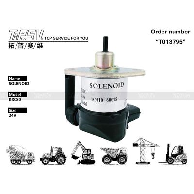 Good price DC 24V 燃料ストップソレノイド 1C010-60015 KX080 掘削機の電気部品 オンライン
