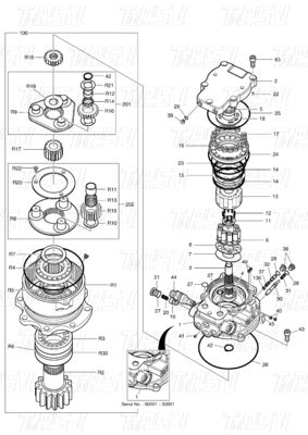 Good price 130426-00031 DX60R 掘削機 スイングドライブ カタログ 黒 工場色 水力 スイングモーター モータードライブ オンライン