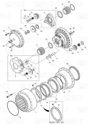Good price K1003134 DX300 掘削機 移動駆動 カタログ ボルト 惑星式減速器付き 鉄筋組成物 オンライン